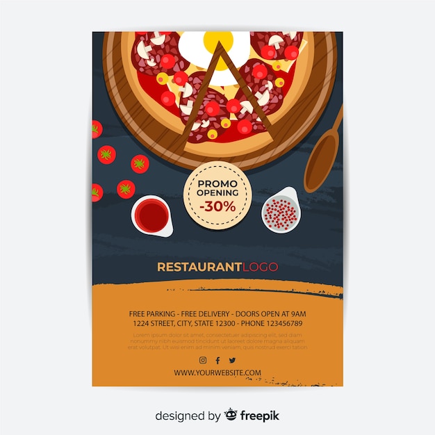 Gratis vector pizza flyer sjabloon