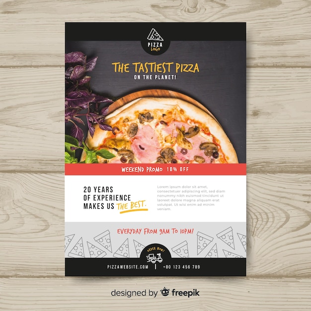 Gratis vector pizza flyer sjabloon