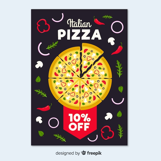 Gratis vector pizza flyer sjabloon