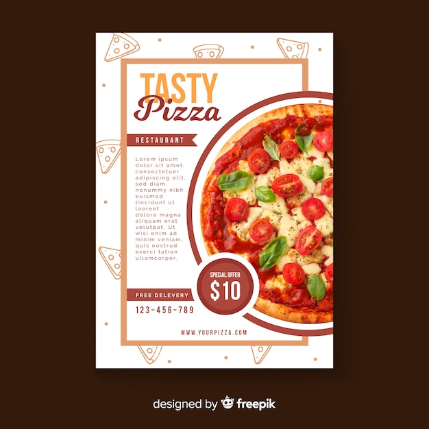 Gratis vector pizza flyer sjabloon