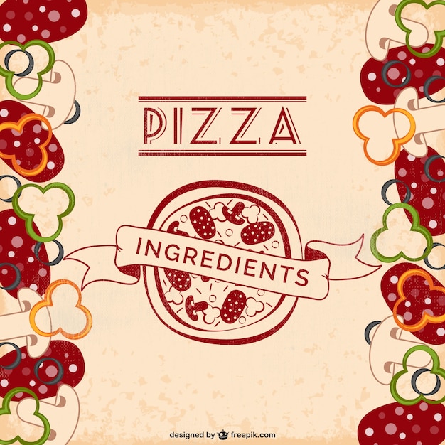 Pizza ingrediënten gratis vector