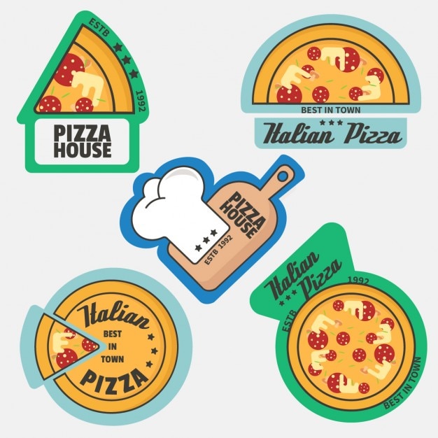 Gratis vector pizza logo collectie