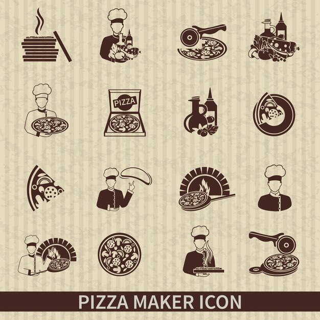 Pizza maker pictogrammen