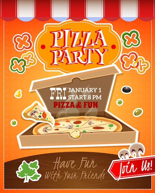 Pizza partij poster