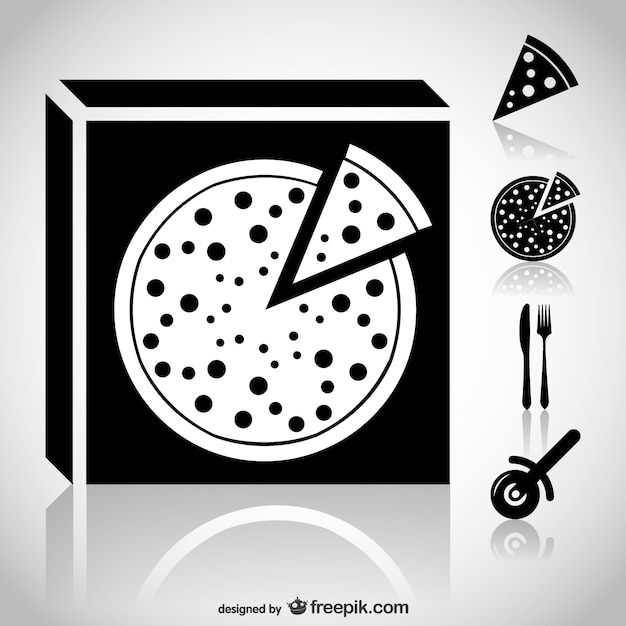 Pizza pictogrammen Web set