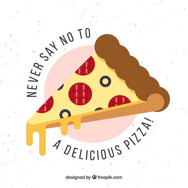 Gratis vector pizza plak achtergrond met een bericht