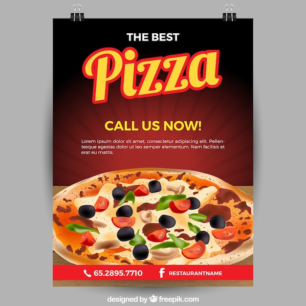 Gratis vector pizza restaurant flyer