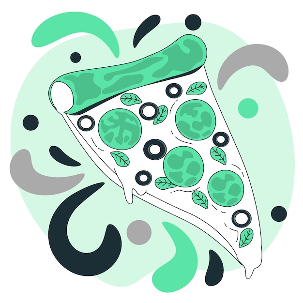 Gratis vector pizza slice concept illustratie