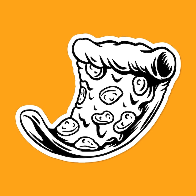 Gratis vector pizza tekenstijl sticker vector