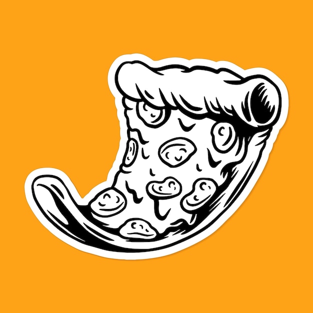 Pizza tekenstijl sticker vector