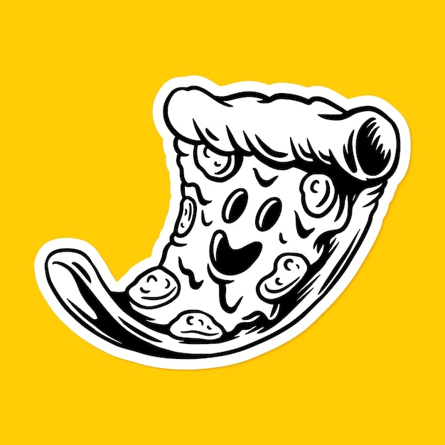 Gratis vector pizza tekenstijl sticker vector