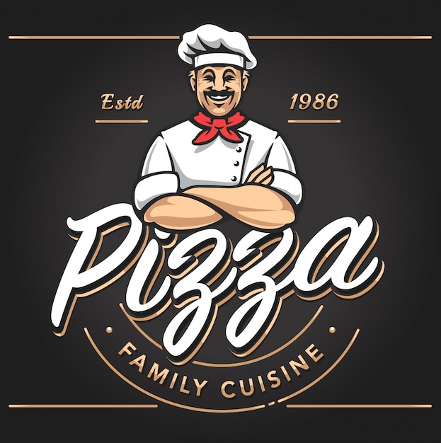 Pizzeria embleem ontwerp