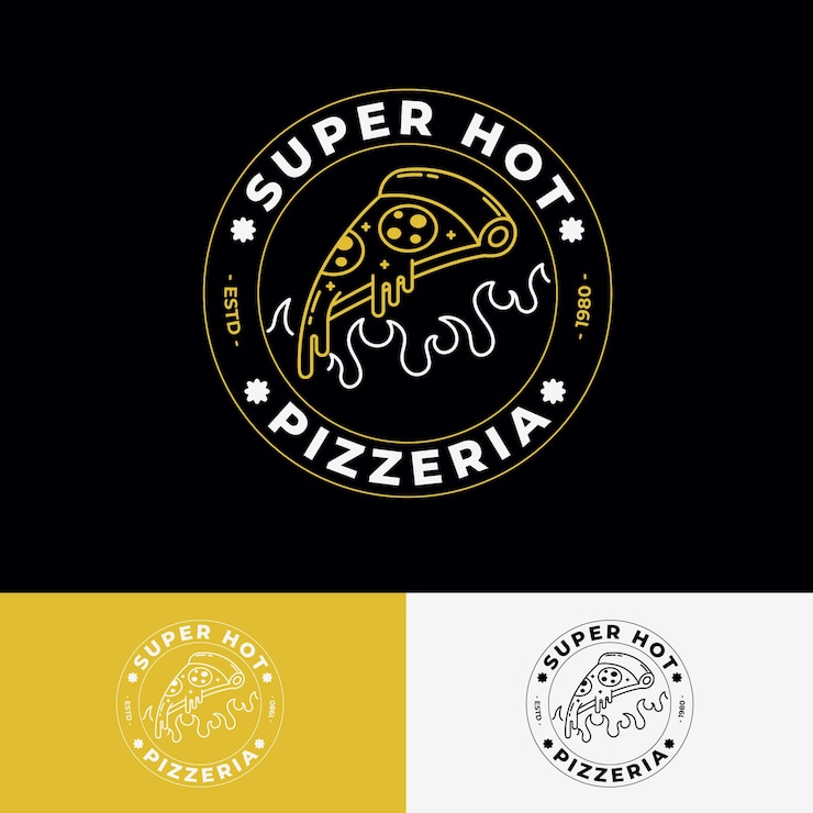 Gratis Vector pizzeria vintage logo sjabloon