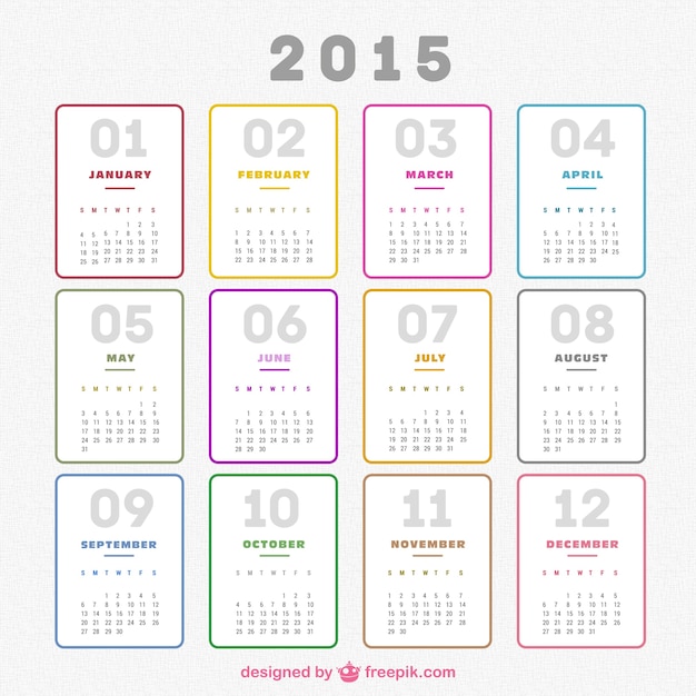 Plain 2015 calendar