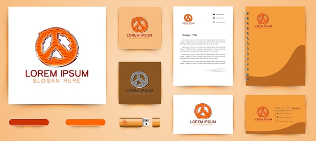 Plakje tomaat logo business branding pakketsjabloon ontwerpen inspiratie geïsoleerd op witte achtergrond