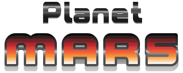 Gratis vector planeet mars woord logo ontwerp