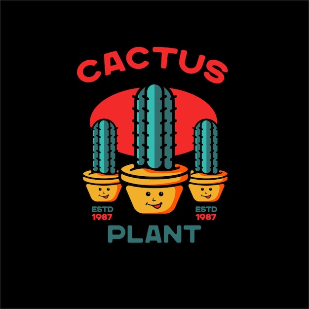 Gratis vector plant cactus illustratie tattoo vintage voor t-shirts