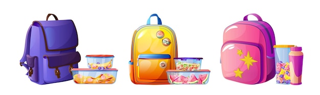 Plastic lunchbox voor schoolrugzak