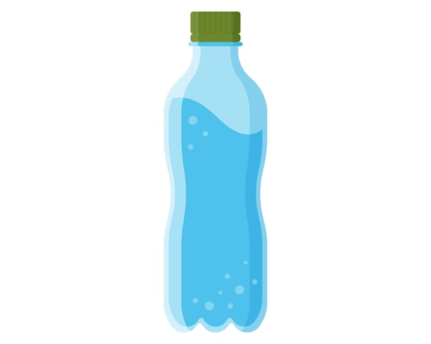 Plastic of glazen fles met drinkwater toeristische uitrusting voor kamperen en toerisme