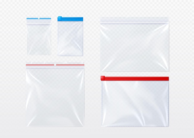 Gratis vector plastic zak met zip locker mock-up