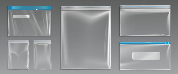 Gratis Vector plastic ziplock zakken lege zip zakjes vector set