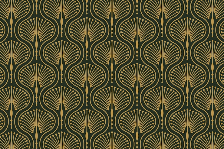 Gratis Vector plat art deco-ontwerppatroon