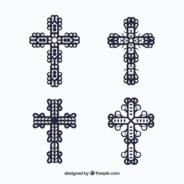 Gratis vector plat decoratief kruis