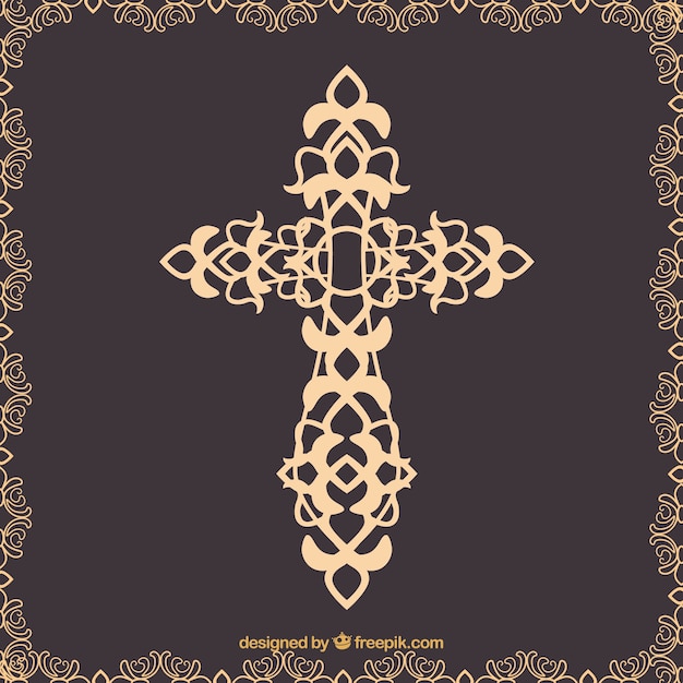 Gratis vector plat decoratief kruis