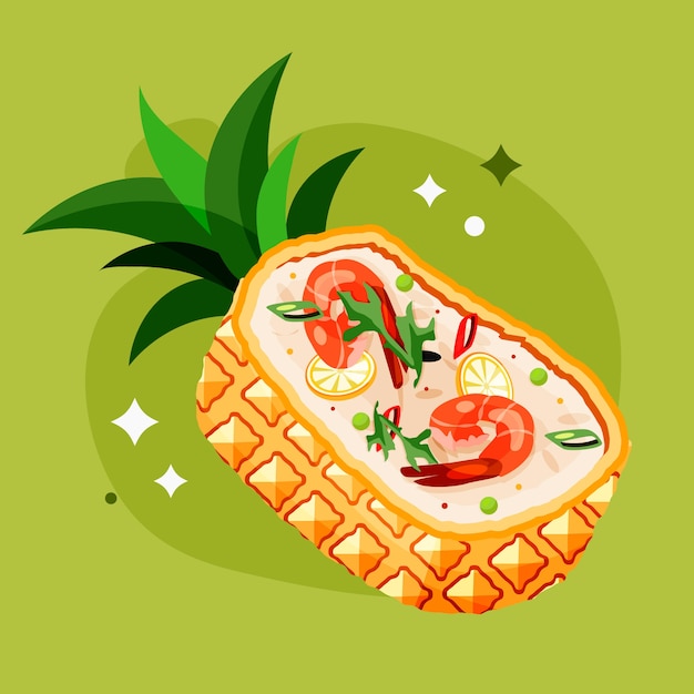 Gratis vector plat design thais eten