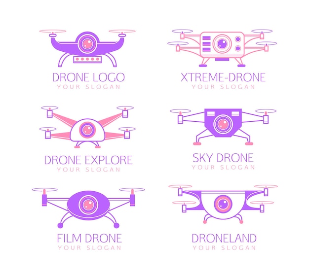 Plat drone-logopakket