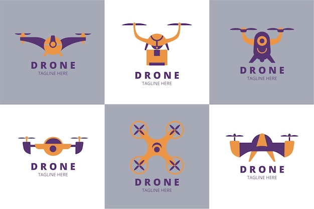 Plat drone-logopakket