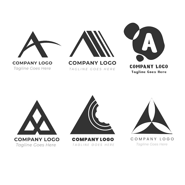 Gratis vector plat een verzameling logo-sjablonen