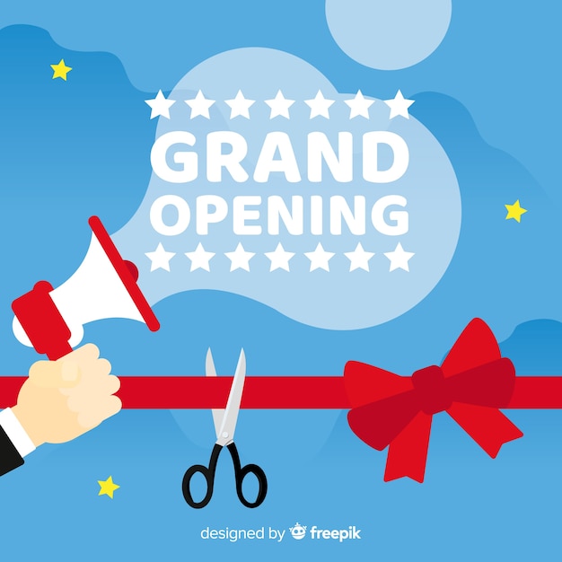 Gratis vector plat groot openingsconcept