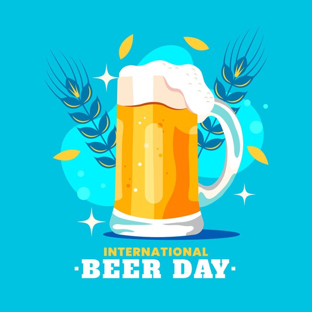 Plat internationaal bierdag concept