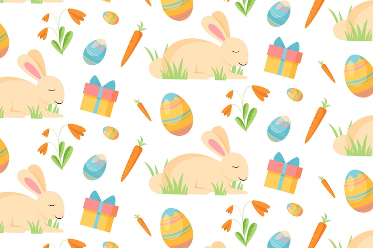 Gratis Vector plat kleurrijk pasen-patroon