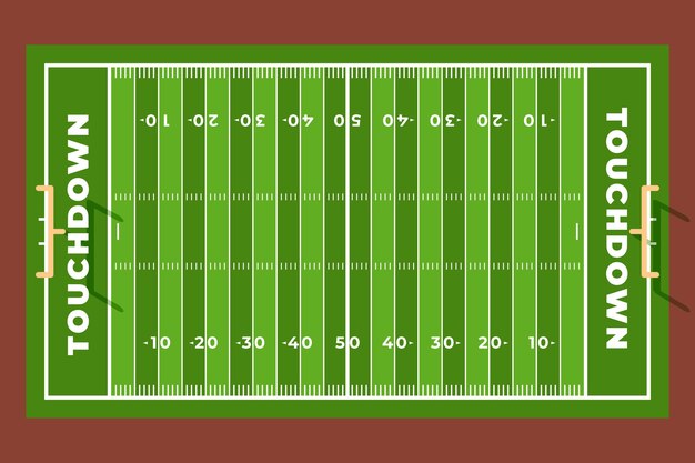 Plat ontwerp Amerikaans voetbalveld