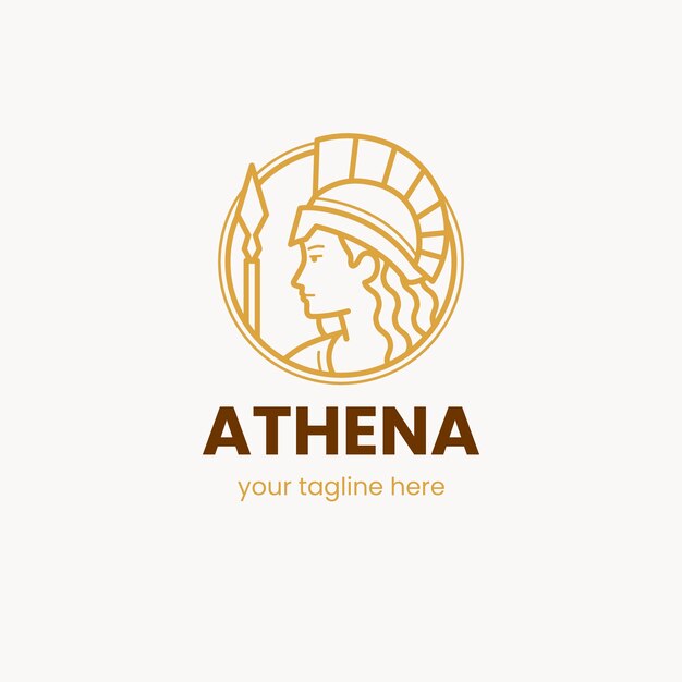 Plat ontwerp athena logo sjabloon