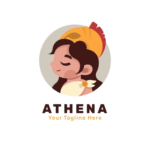 Gratis vector plat ontwerp athena logo sjabloon