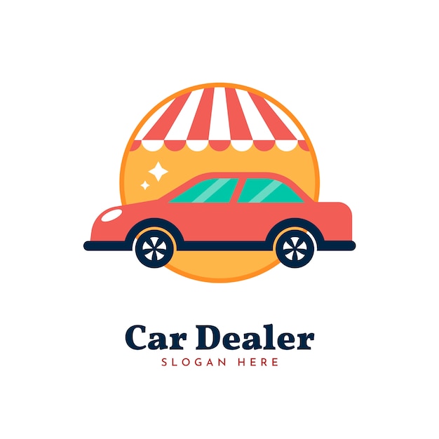 Gratis vector plat ontwerp autodealer logo