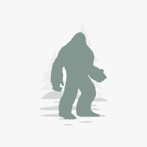 Gratis vector plat ontwerp bigfoot silhouet