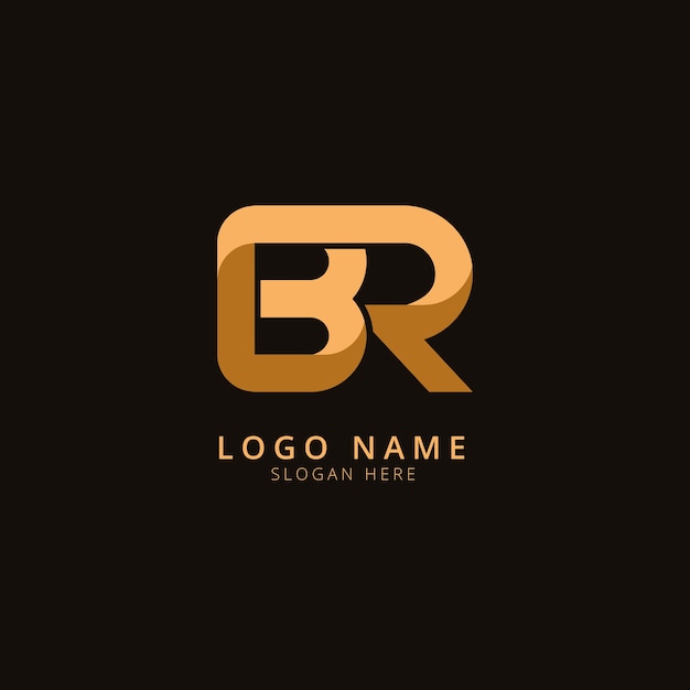 Gratis vector plat ontwerp br monogram logo