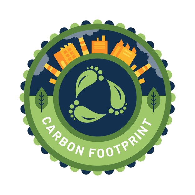 Plat ontwerp carbon footprint label