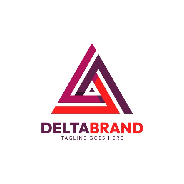 Plat ontwerp delta-logo-ontwerp