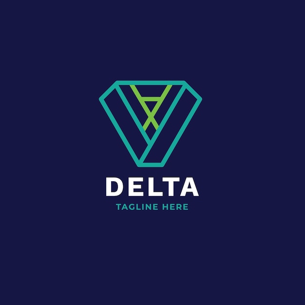 Plat ontwerp delta-logo-ontwerp