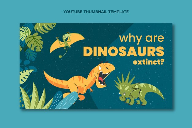 Plat ontwerp dinosaurussen wetenschap youtube thumbnail