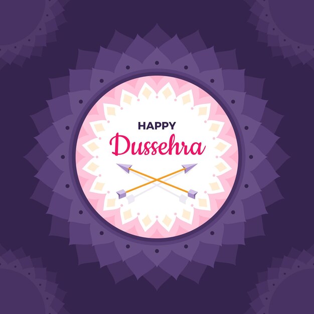 Gratis vector plat ontwerp dussehra concept