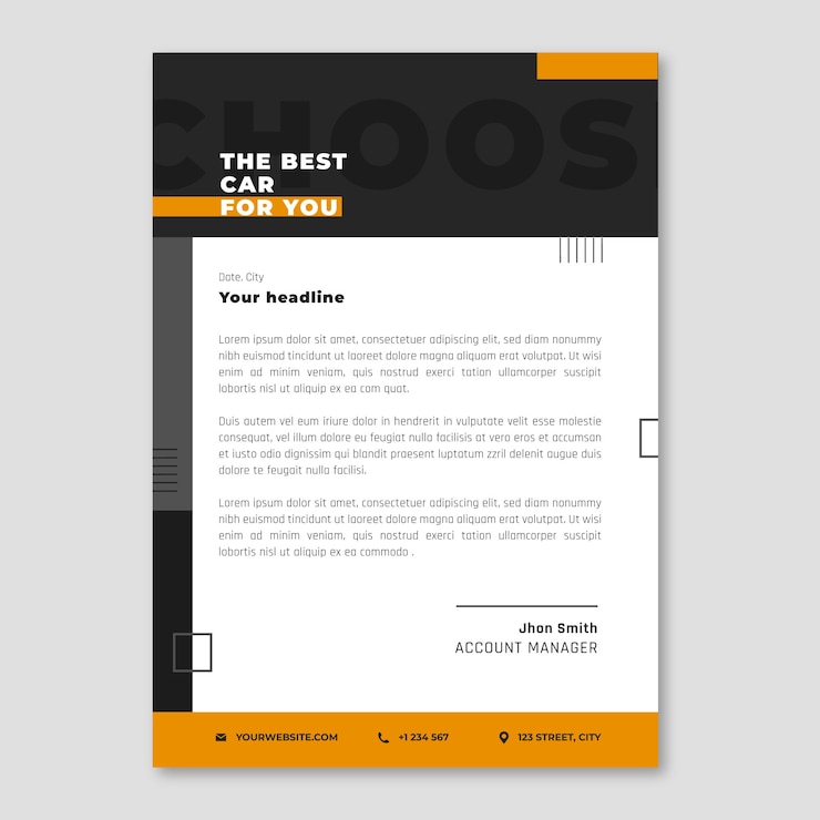 Gratis Vector plat ontwerp geometrisch autodealer briefpapier