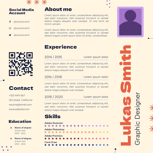 Plat ontwerp grafisch ontwerper online cv