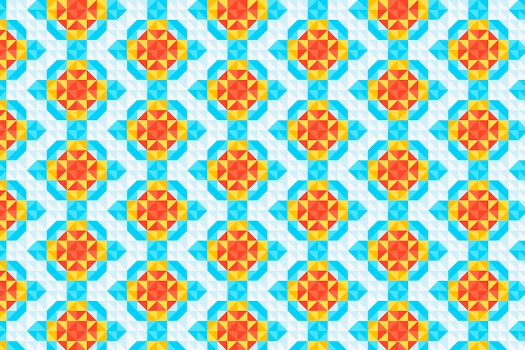 Gratis Vector plat ontwerp kleurrijk geometrisch patroon