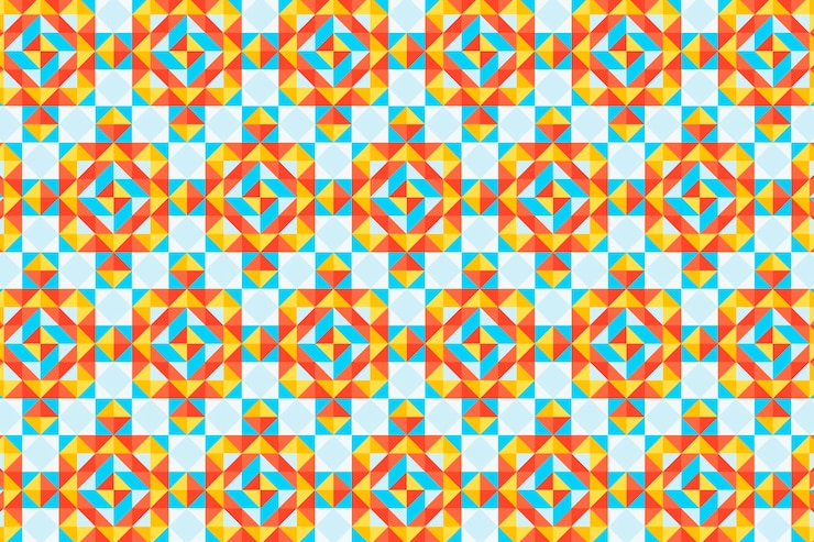 Gratis Vector plat ontwerp kleurrijk geometrisch patroon